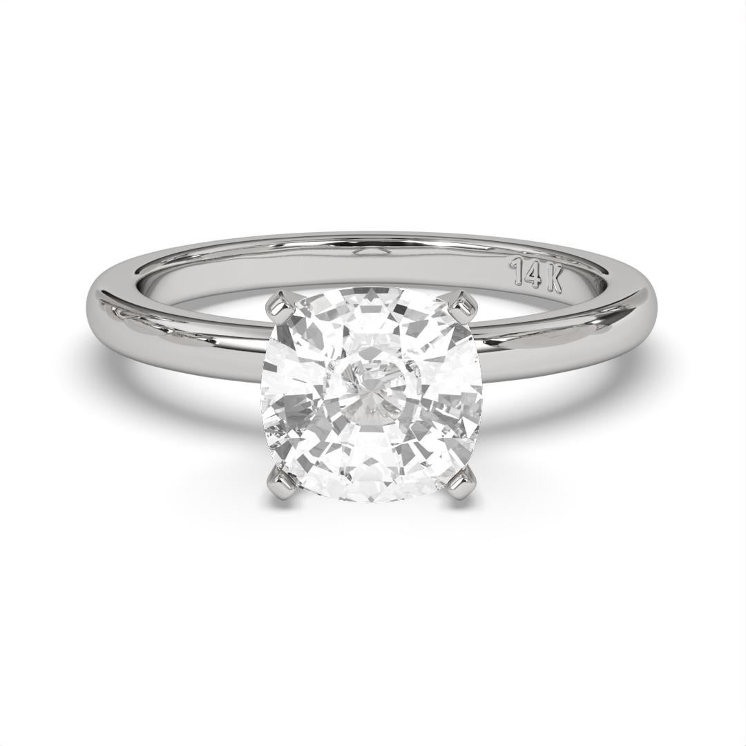 0.30CT Cushion Cut Solitaire GH Color I1 Clarity Natural Diamond Wedding Ring  For Sale 2