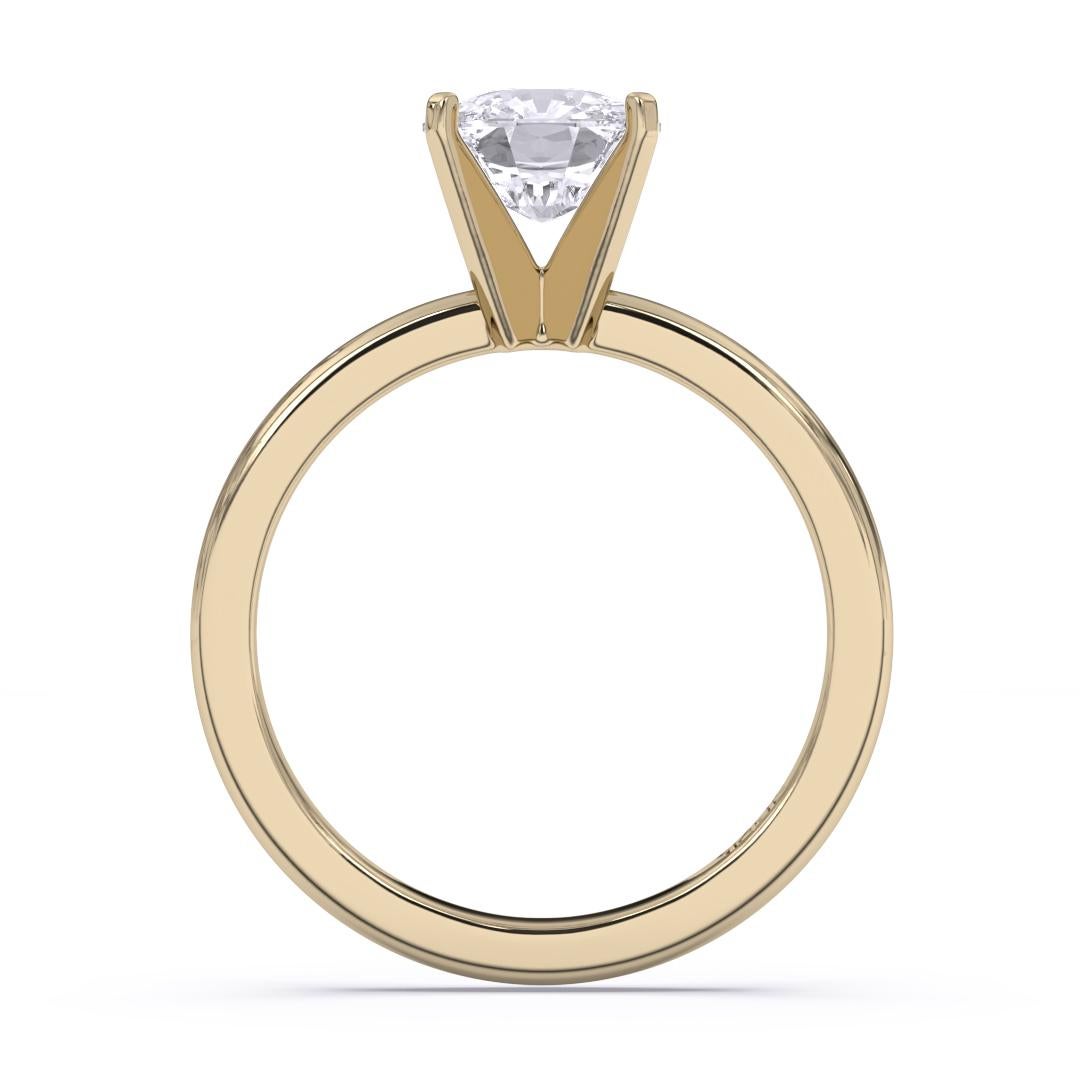 0.30CT Cushion Cut Solitaire GH Color SI Clarity Natural Diamond Wedding Ring  en vente 4