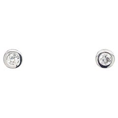 0.30ct Diamond Studs Earrings in Rubover Setting in 18ct White Gold
