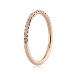 0.30ct Fancy Pink Diamond Round Brilliant Cut Wedding Band