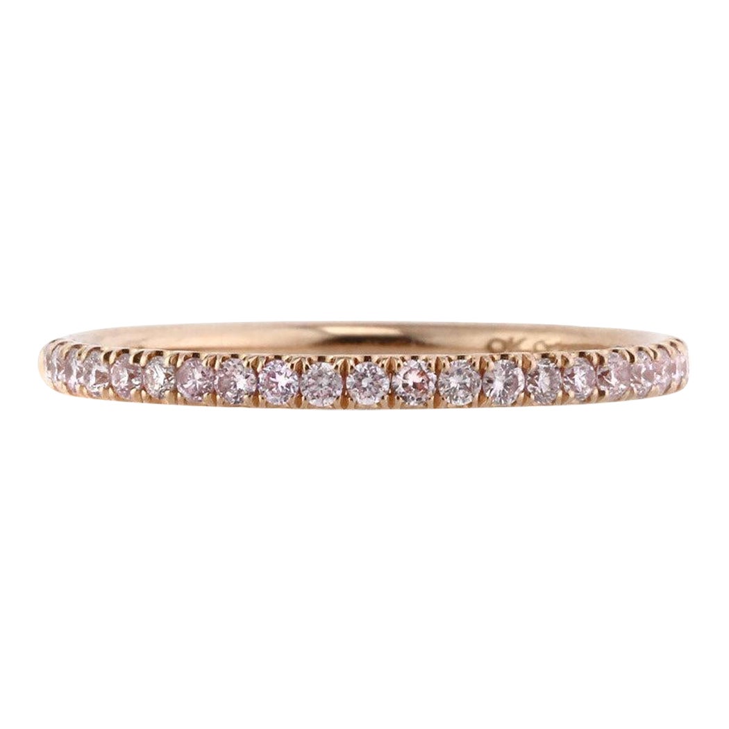 0.30ct Fancy Pink Round Brilliant Cut Diamond Wedding Band