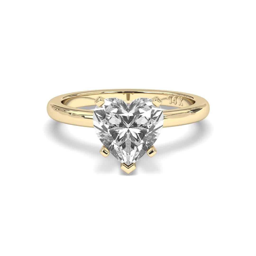 0.30CT Heart Cut Solitaire GH Color I1 Clarity Natural Diamond Wedding Ring For Sale 8