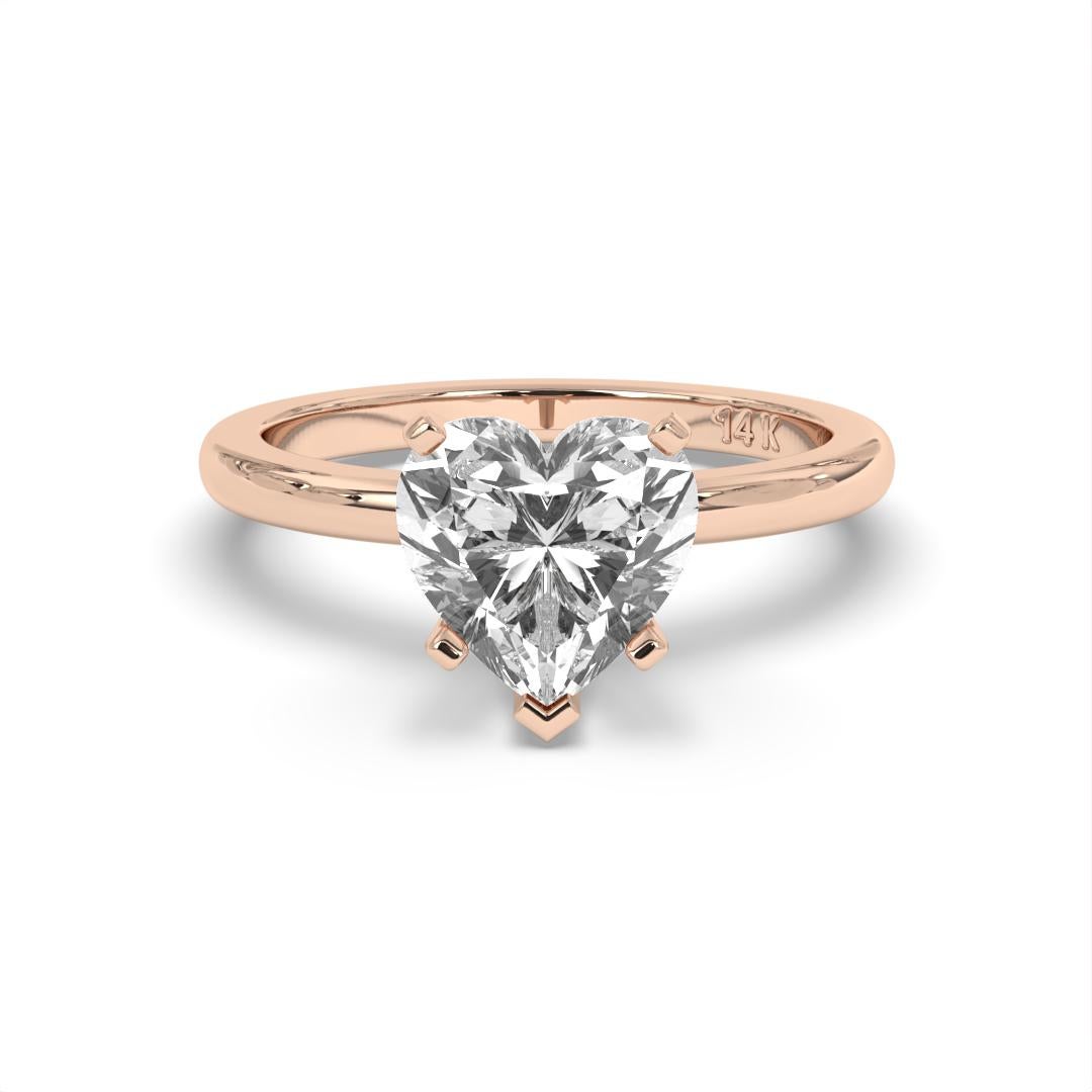 0.30CT Heart Cut Solitaire GH Color I1 Clarity Natural Diamond Wedding Ring  For Sale 1