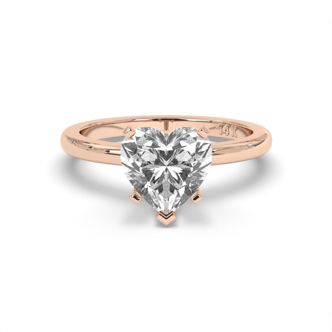 0.30CT Heart Cut Solitaire GH Color I1 Clarity Natural Diamond Wedding Ring For Sale 1