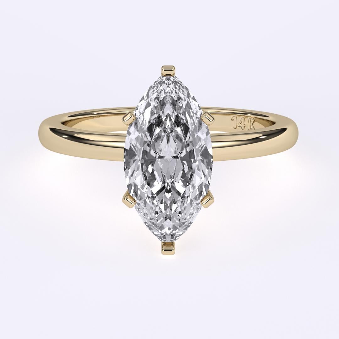 0.30CT Marquise Cut Solitaire GH Color I1 Clarity Natural Diamond Wedding Ring For Sale 8
