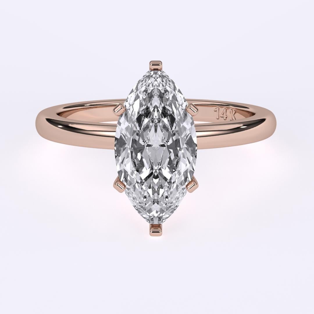 0.30CT Marquise Cut Solitaire GH Color I1 Clarity Natural Diamond Wedding Ring For Sale 1