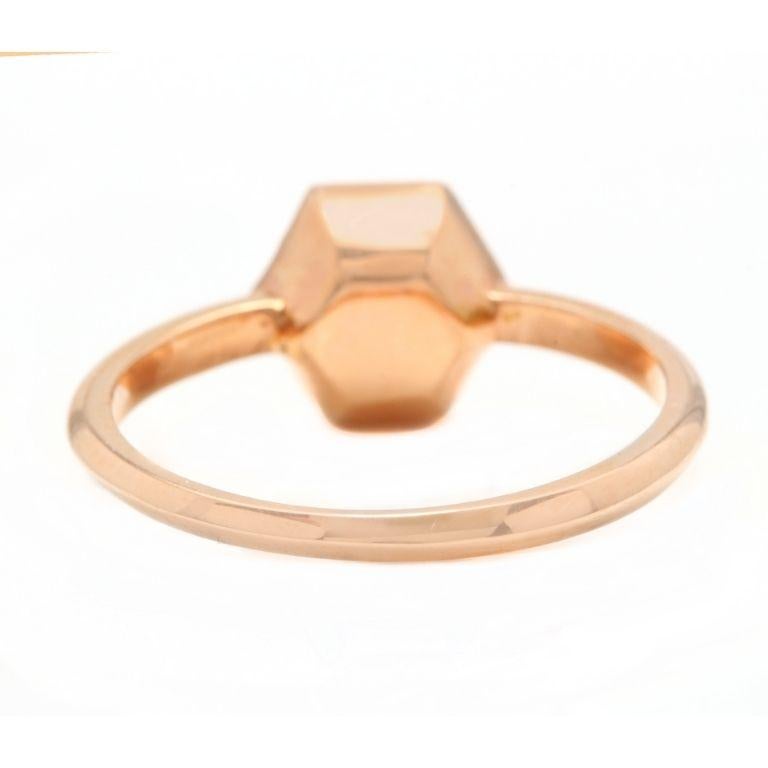 Rose Cut 0.30 Carat Natural Diamond 14 Karat Solid Rose Gold Band Ring For Sale