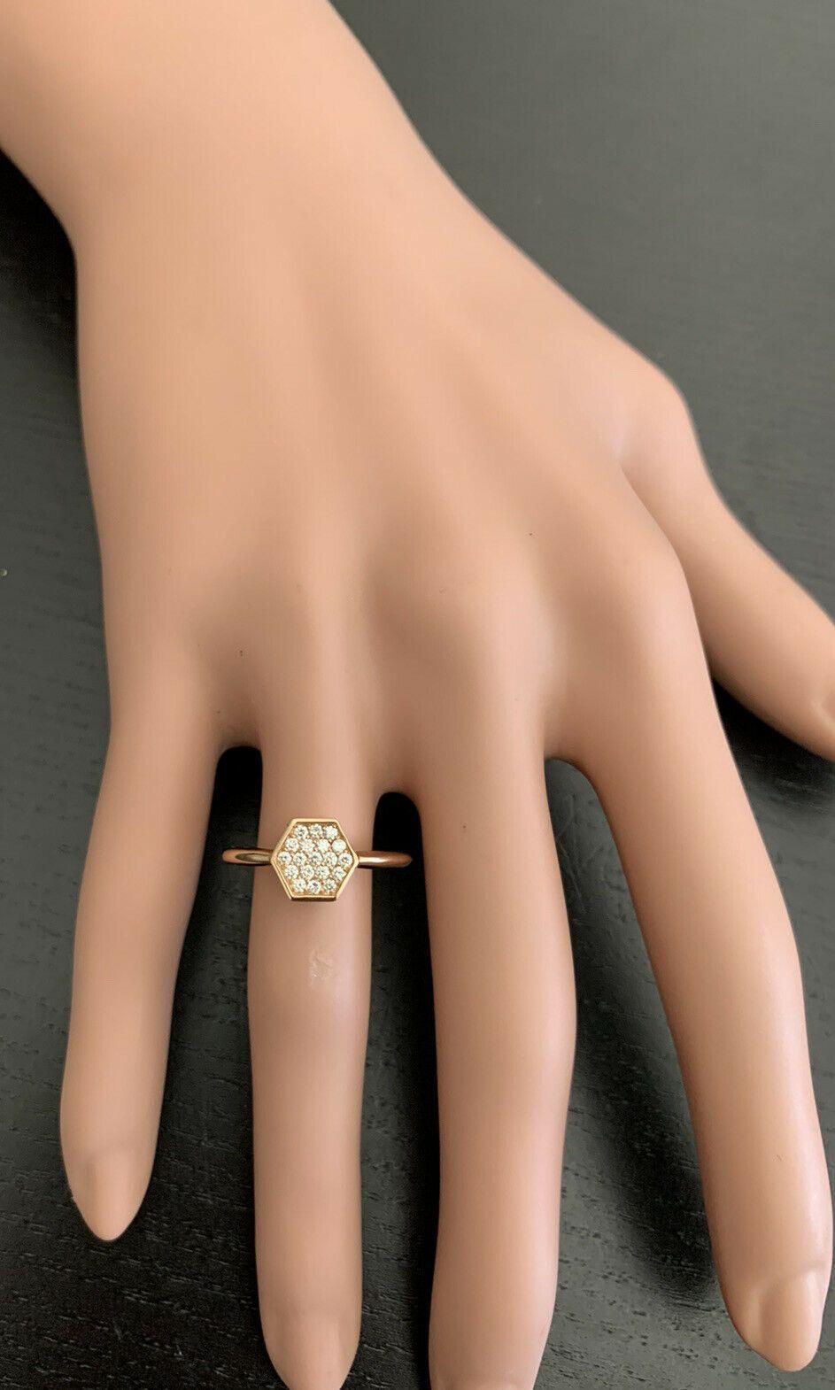 0.30 Carat Natural Diamond 14 Karat Solid Rose Gold Band Ring In New Condition For Sale In Los Angeles, CA