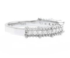 0.30 Carat Natural Diamond 14 Karat Solid White Gold Band Ring