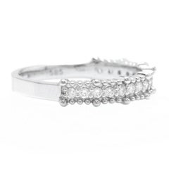 0.30 Carat Natural Diamond 14 Karat Solid White Gold Band Ring