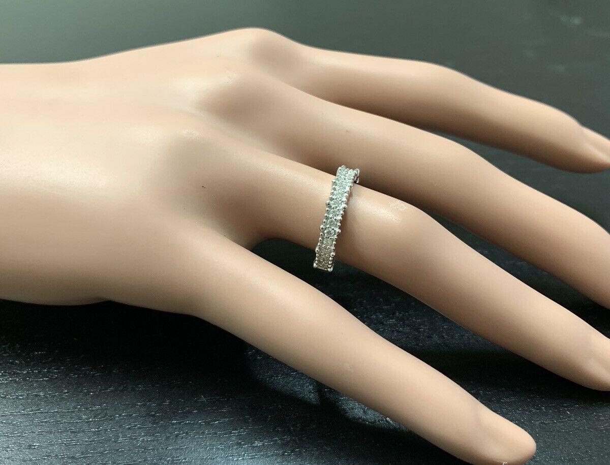 0.30 Carat Natural Diamond 14 Karat Solid White Gold Band Ring For Sale 1