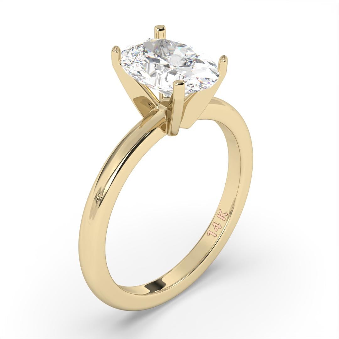 0.30CT Oval Cut Solitaire GH Color I1 Clarity Natural Diamond Wedding Ring For Sale 8