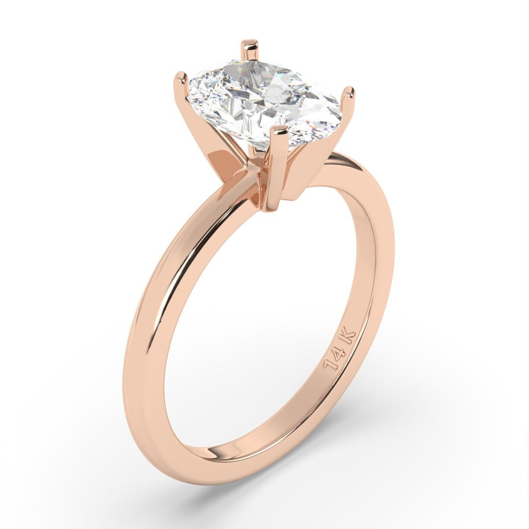 Women's 0.30CT Oval Cut Solitaire GH Color I1 Clarity Natural Diamond Wedding Ring For Sale