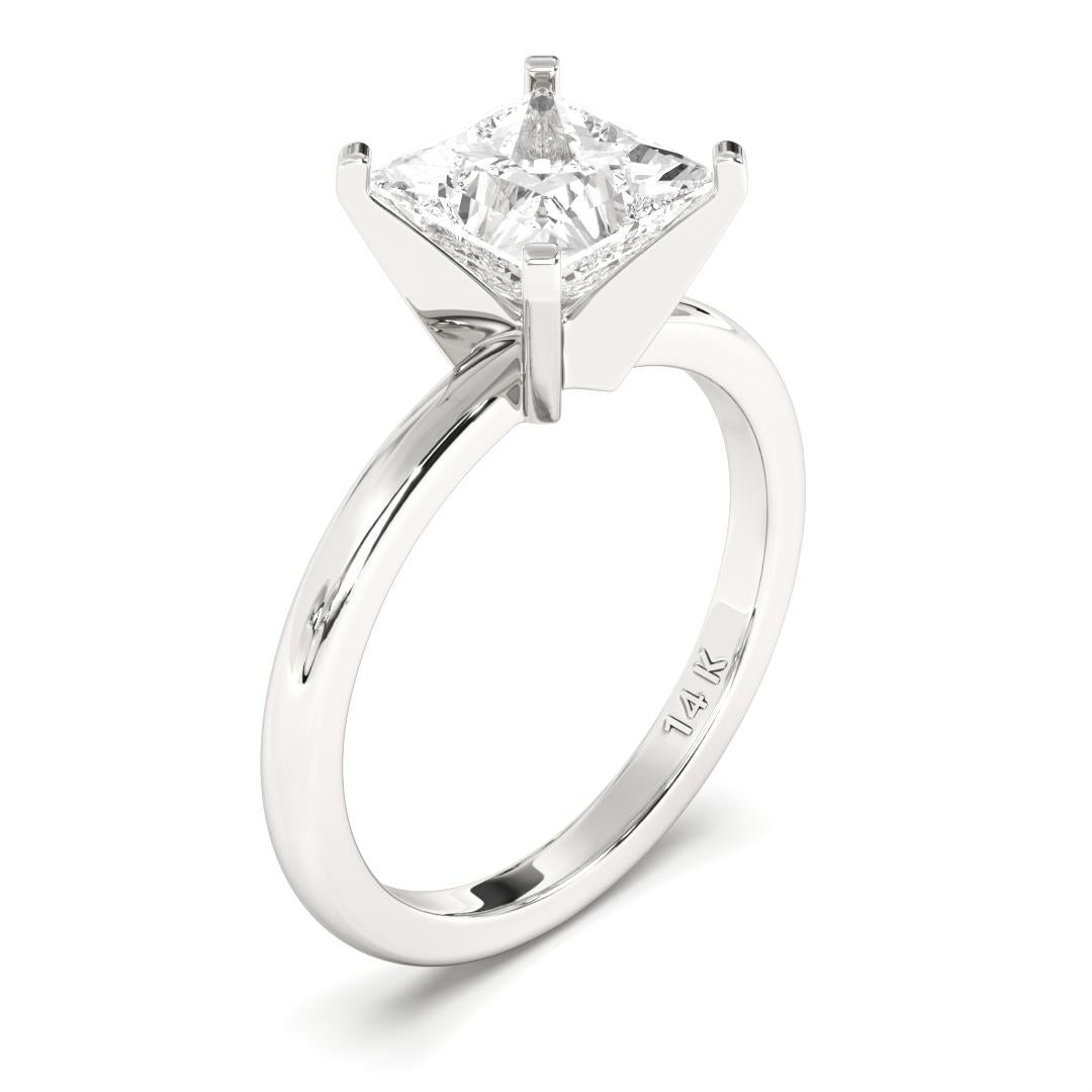 0.30CT Princess Cut Solitaire GH Color I1 Clarity Natural Diamond Wedding Ring For Sale 2