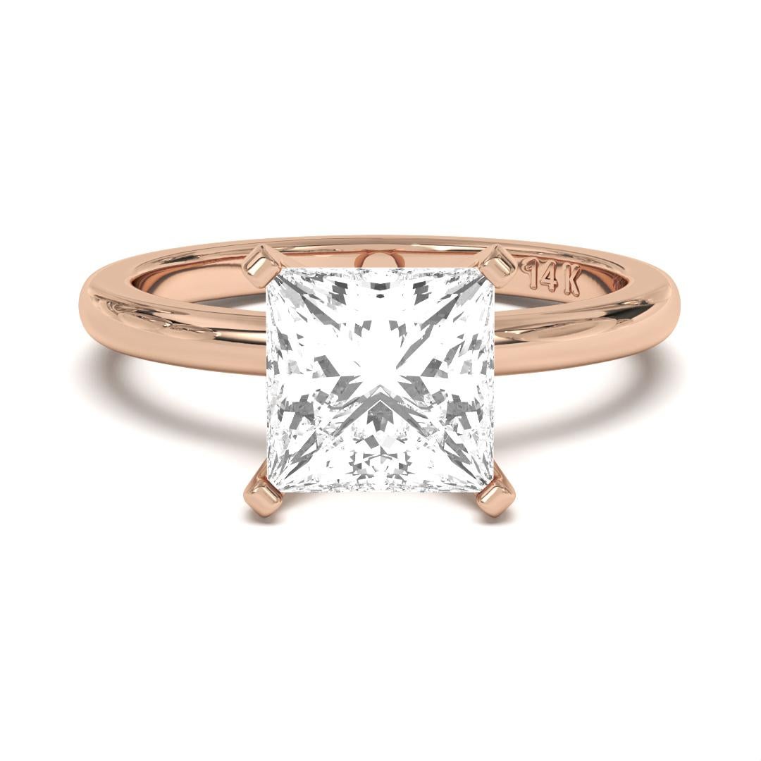 Women's 0.30CT Princess Cut Solitaire GH Color SI Clarity Natural Diamond Wedding Ring For Sale