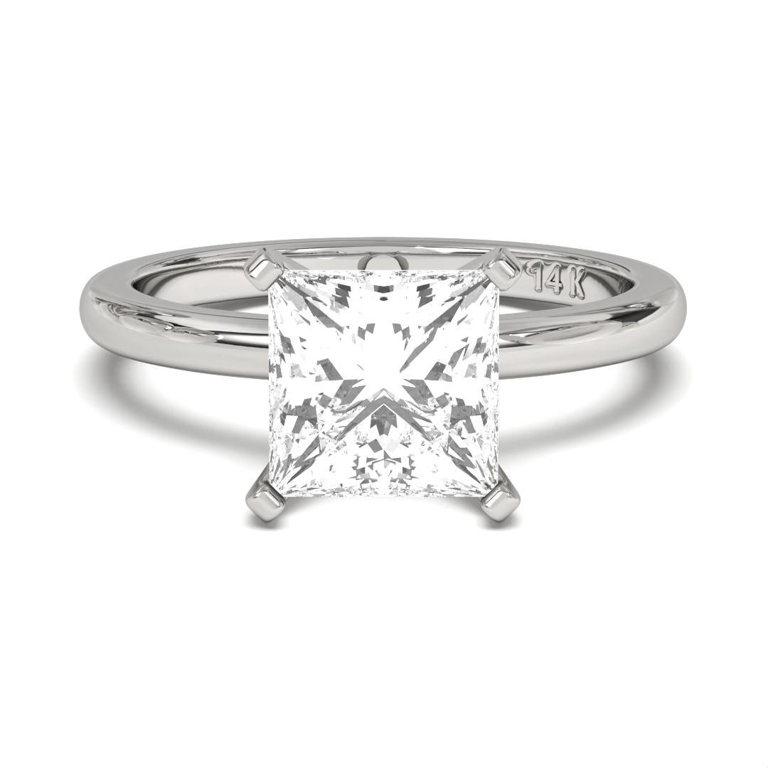 0.30CT Princess Cut Solitaire GH Color SI Clarity Natural Diamond Wedding Ring For Sale 4