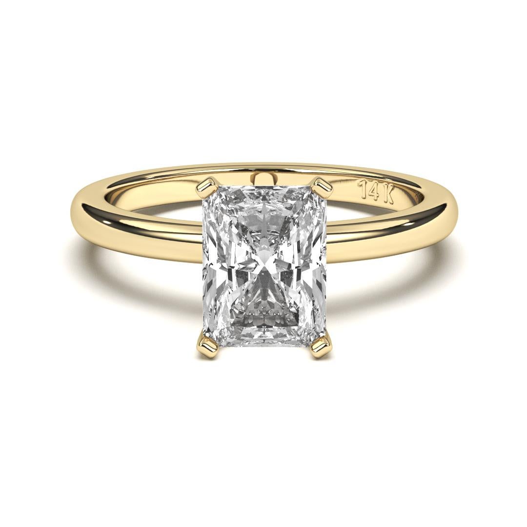 0.30CT Radiant Cut Solitaire GH Color I1 Clarity Natural Diamond Wedding Ring  For Sale 8