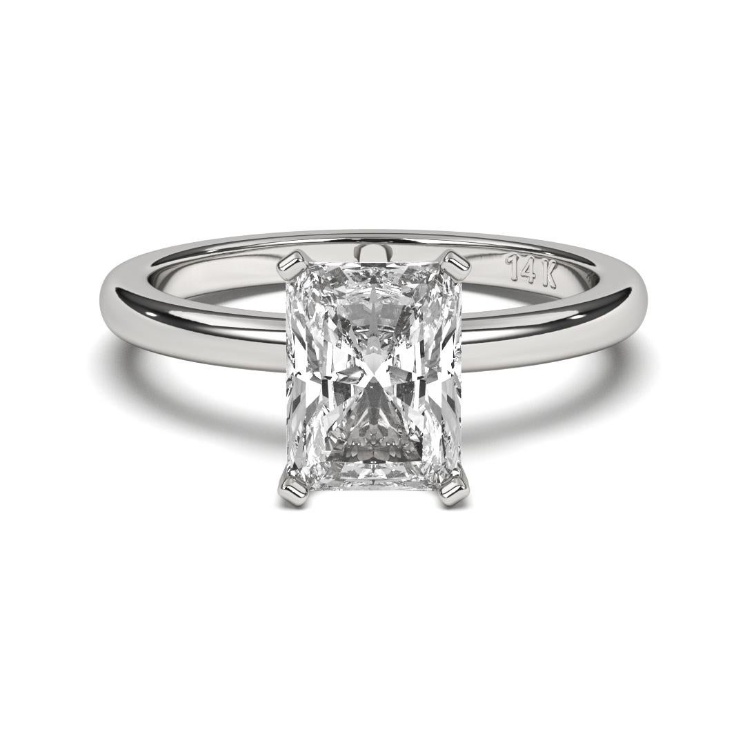 0.30CT Radiant Cut Solitaire GH Color SI Clarity Natural Diamond Wedding Ring  For Sale 5