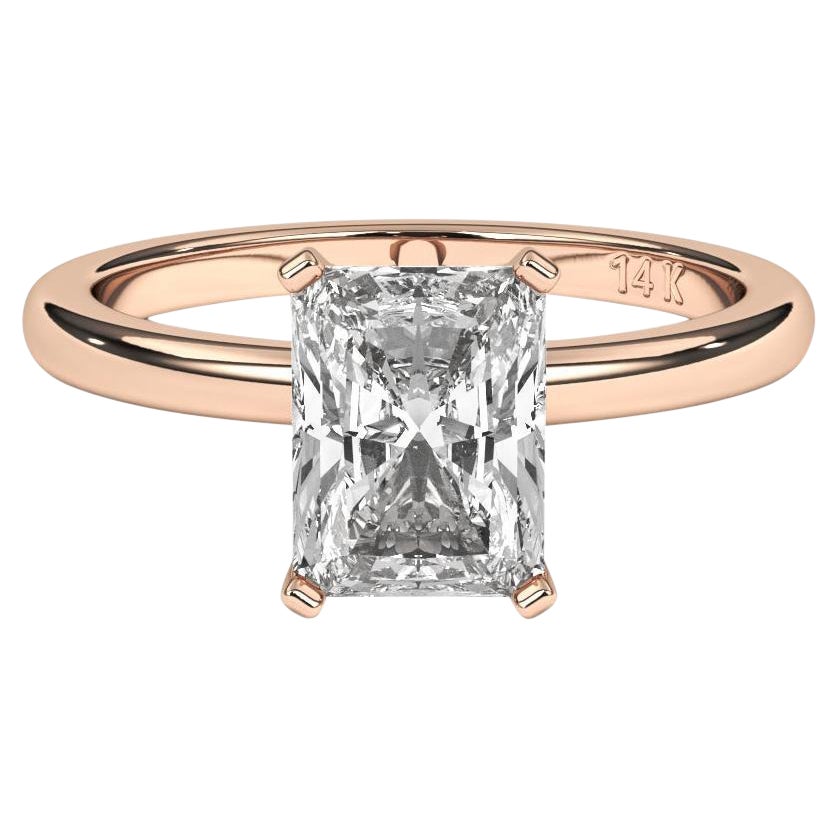 0.30CT Radiant Cut Solitaire GH Color SI Clarity Natural Diamond Wedding Ring 