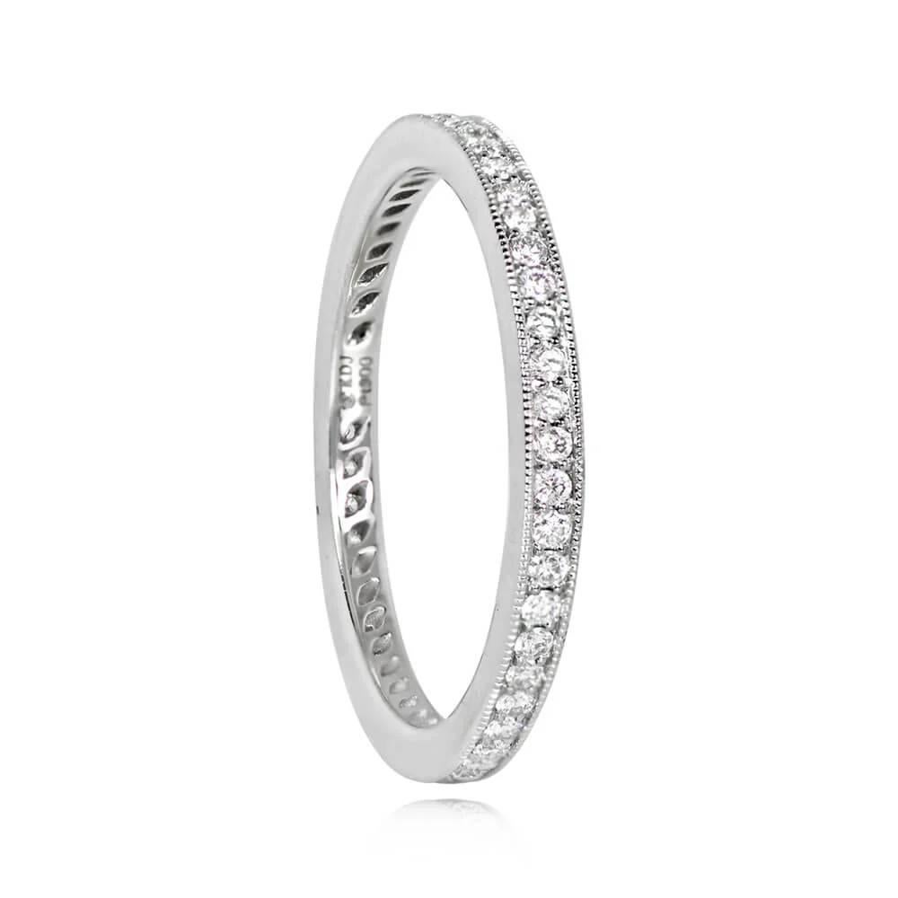 Art Deco 0.30ct Round Brilliant Cut Diamond Eternity Band Ring, Platinum For Sale