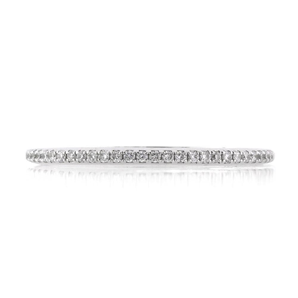 0.30ct Round Brilliant Cut Diamond Micropave Wedding Band in 18k White Gold