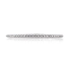 0.30ct Round Brilliant Cut Diamond Micropave Wedding Band in 18k White Gold