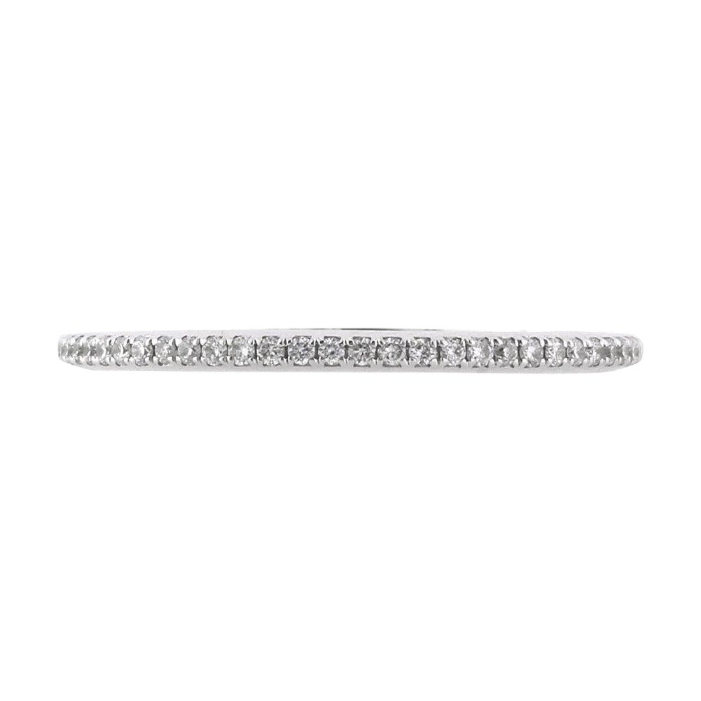 0.30ct Round Brilliant Cut Diamond Micropave Wedding Band in 18k White Gold