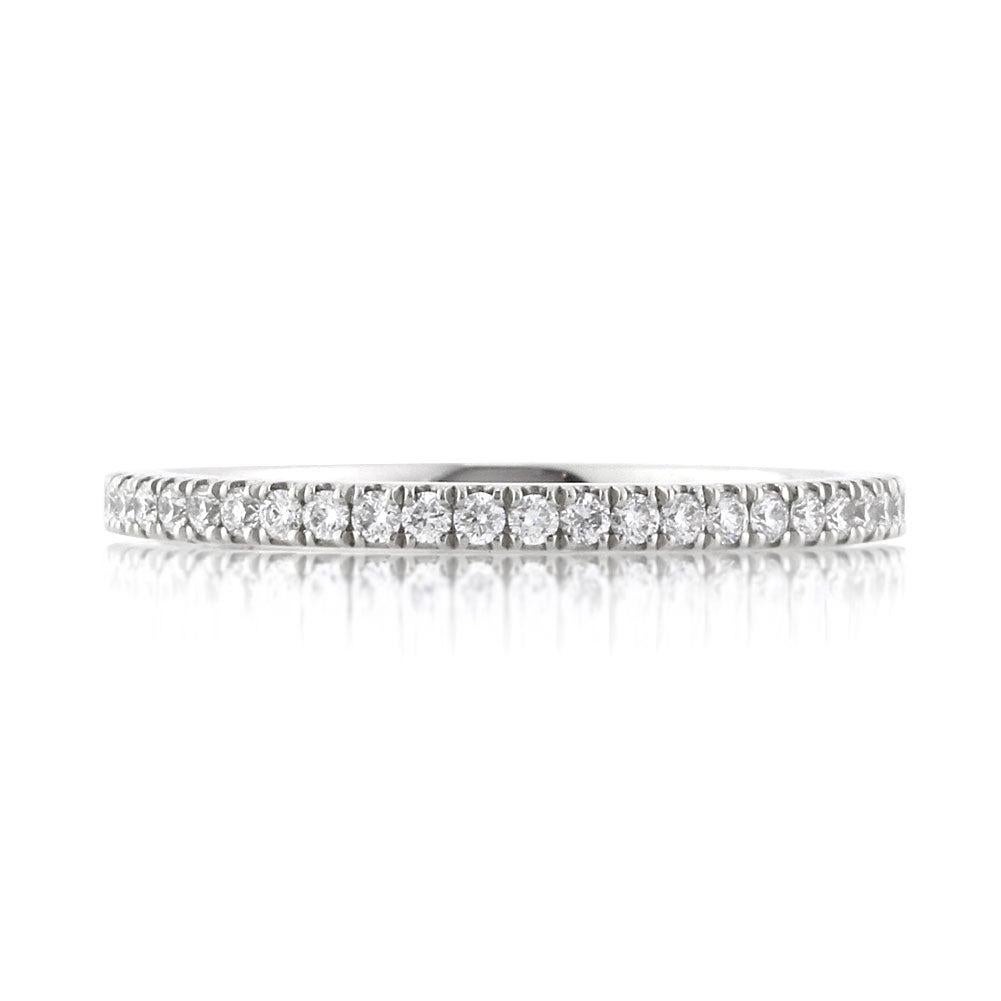 0.30ct Round Brilliant Cut Diamond Micropave Wedding Band in Platinum