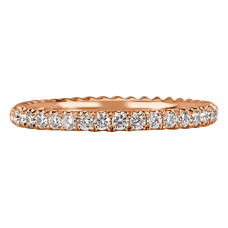 0.30ct Round Brilliant Cut Diamond Twisted Rope Wedding Band in 18k Rose Gold