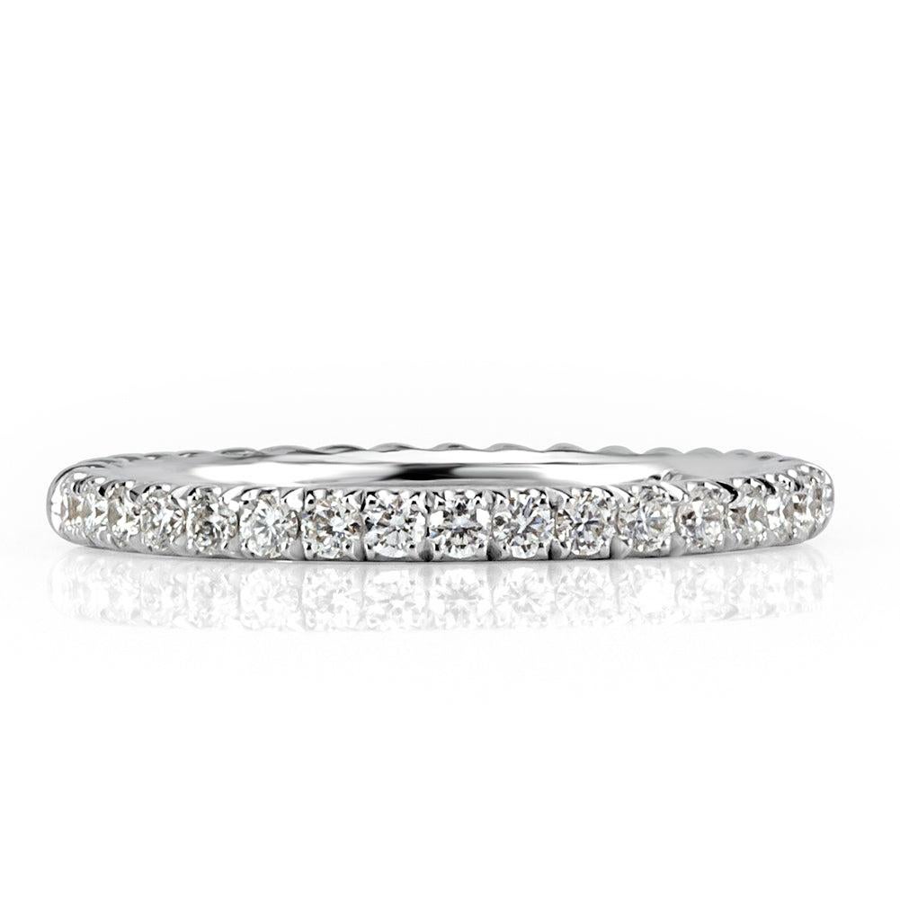 0.30ct Round Brilliant Cut Diamond Twisted Rope Wedding Band in 18k White Gold