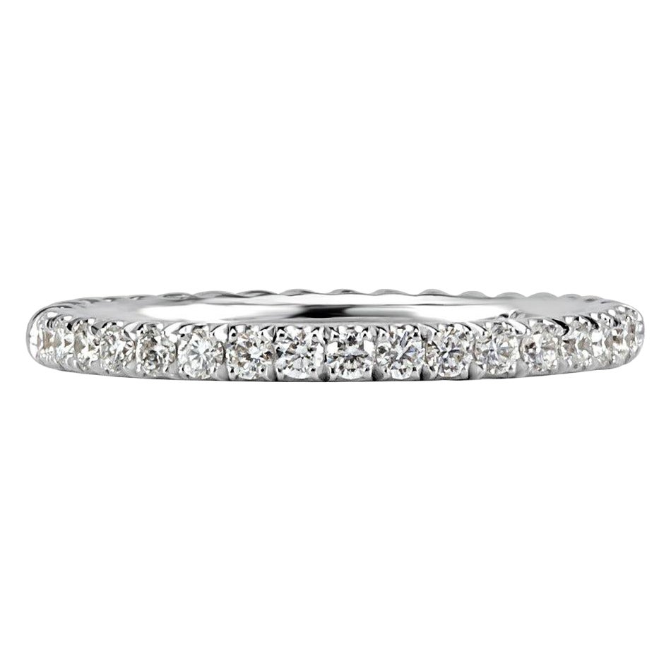 0.30ct Round Brilliant Cut Diamond Twisted Rope Wedding Band in 18k White Gold