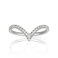 0.30ct Round Brilliant Cut Diamond V Band in 18k White Gold