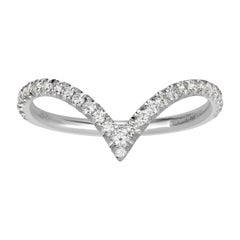 0,30ct Runder Brillantschliff Diamant V Band aus 18k Weißgold