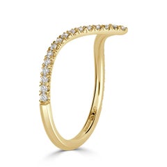 0.30ct Round Brilliant Cut Diamond V Band in 18k Yellow Gold