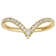 0.30ct Round Brilliant Cut Diamond V Band in 18k Yellow Gold