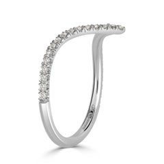 0,30 ct Diamante redondo talla brillante V Anillo en Platino
