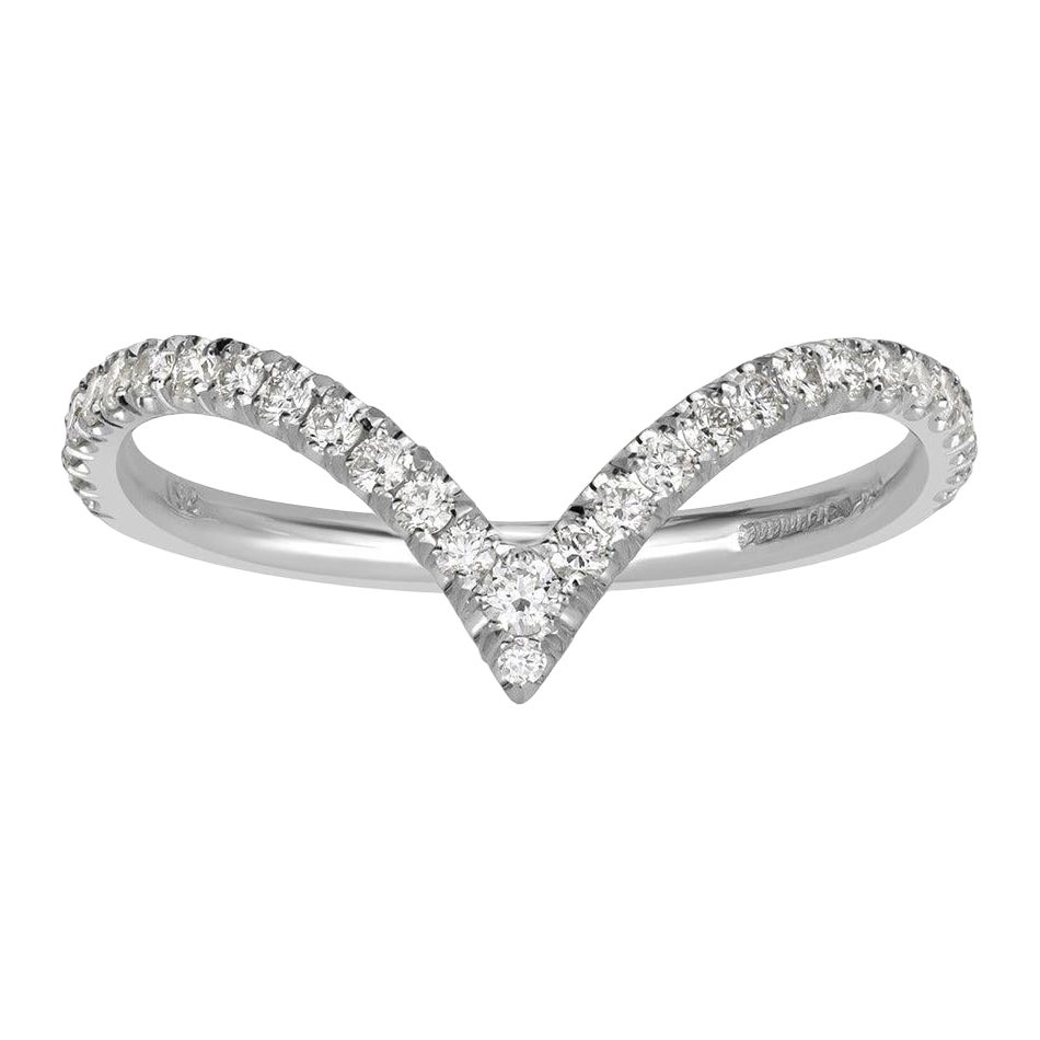 0.30ct Round Brilliant Cut Diamond V Band in Platinum