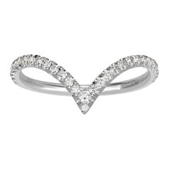 0.30ct Round Brilliant Cut Diamond V Band in Platinum
