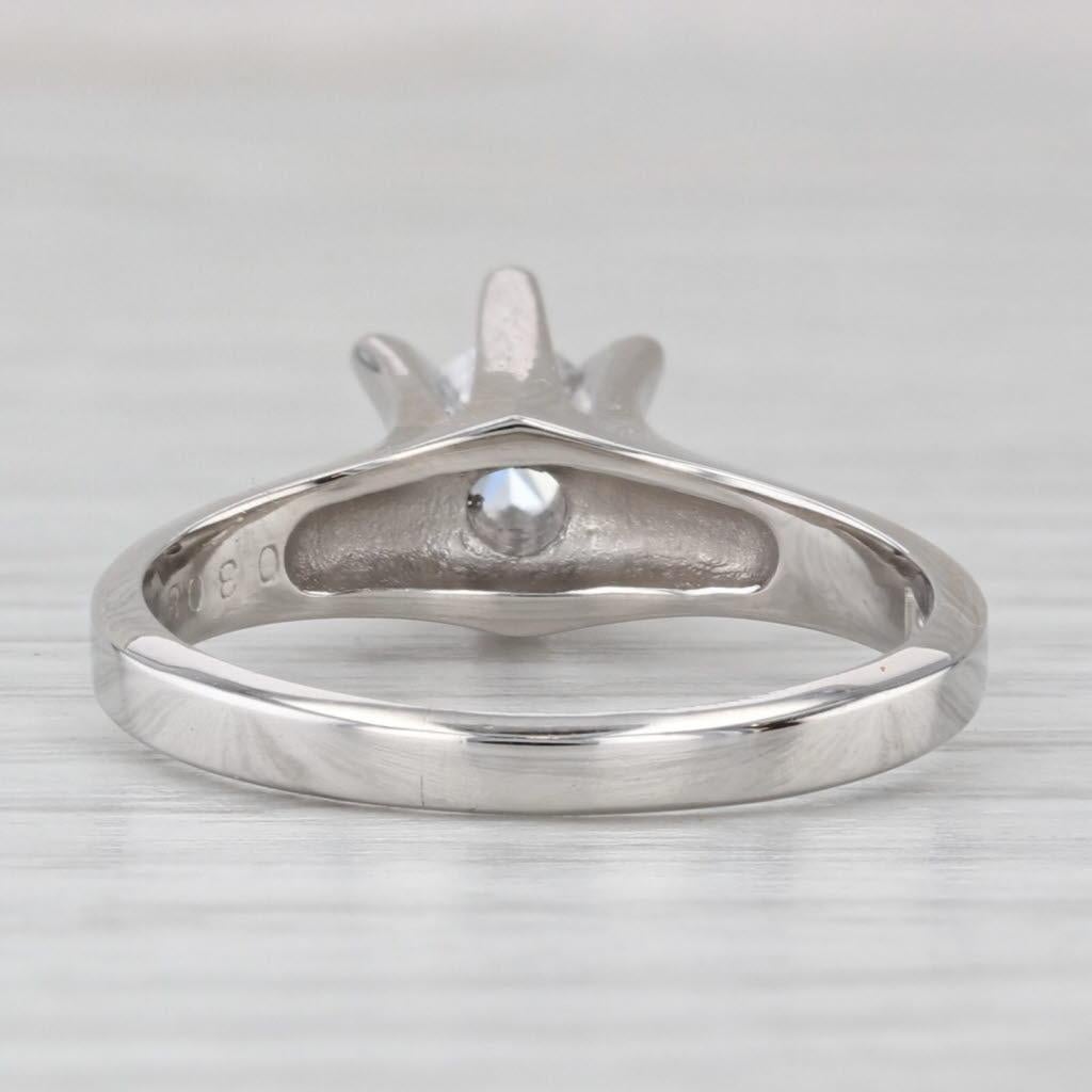 Round Cut 0.30ct Round Diamond Solitaire Engagement Ring 900 Platinum Size 7 COA Japan For Sale