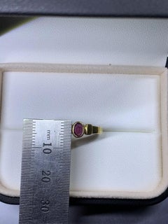 0.30ct Ruby Antique trilogy Engagement Ring 18ct Yellow Gold