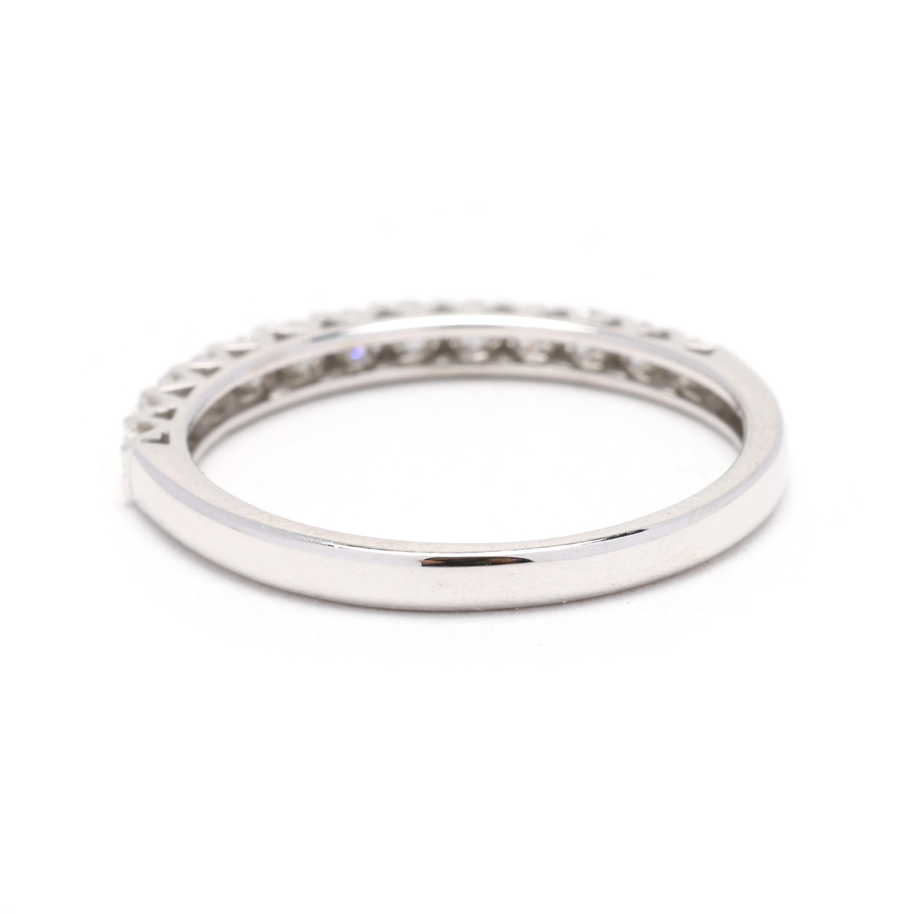 0,30ctw Diamant-Ring, 14k Weißgold, Ring Größe 5,5, Ehering (Rundschliff) im Angebot