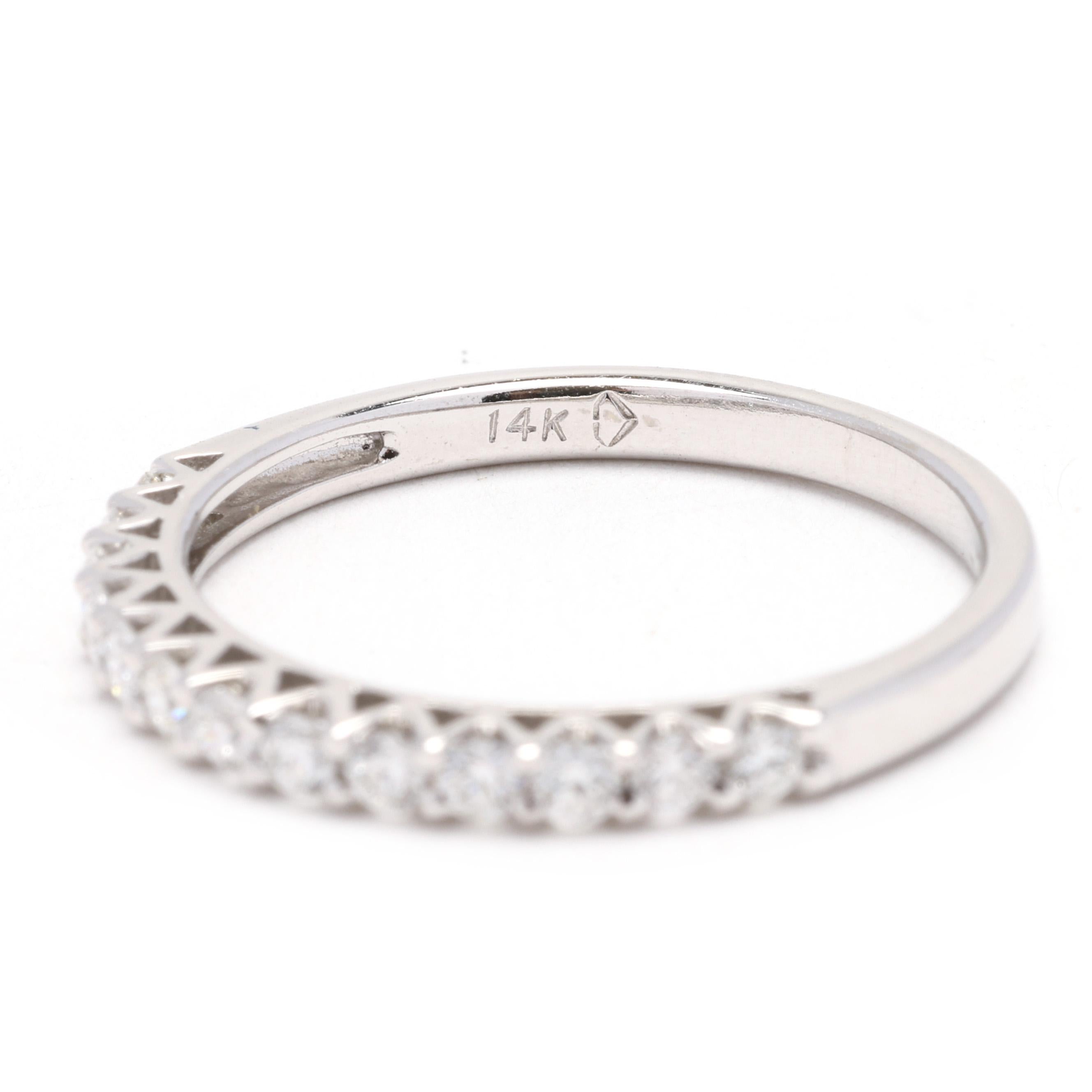 0,30ctw Diamant-Ring, 14k Weißgold, Ring Größe 5,5, Ehering im Angebot 1