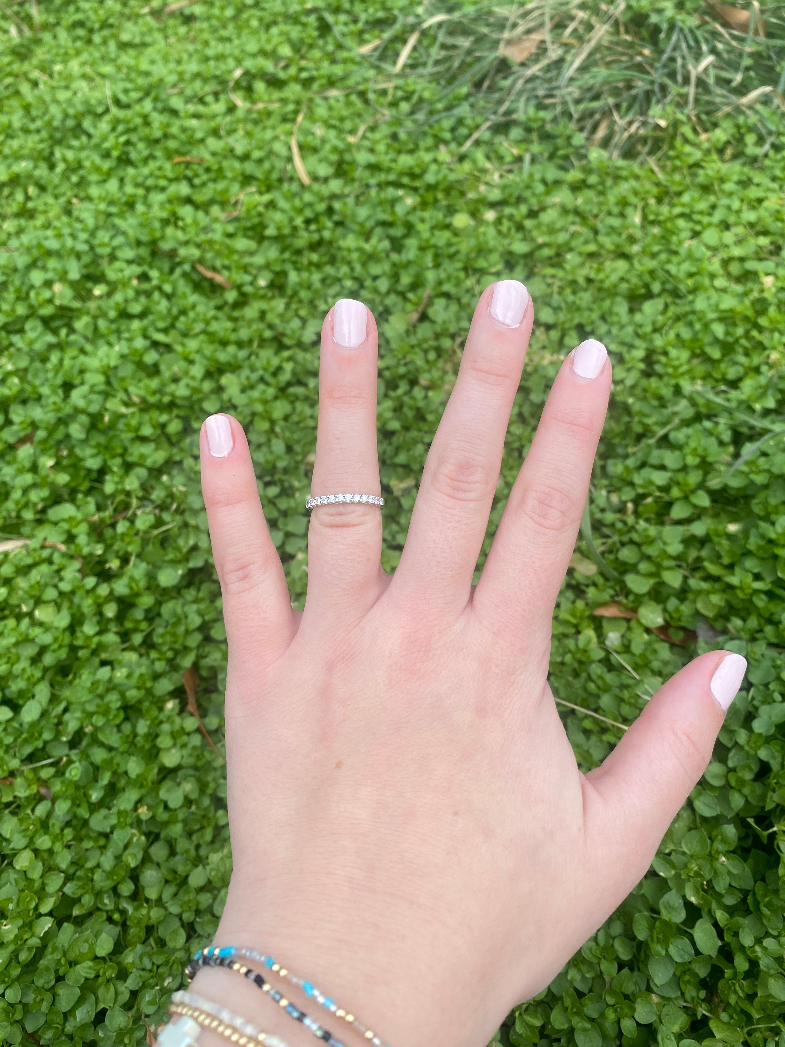 0,30ctw Diamant-Ring, 14k Weißgold, Ring Größe 5,5, Ehering im Angebot 2