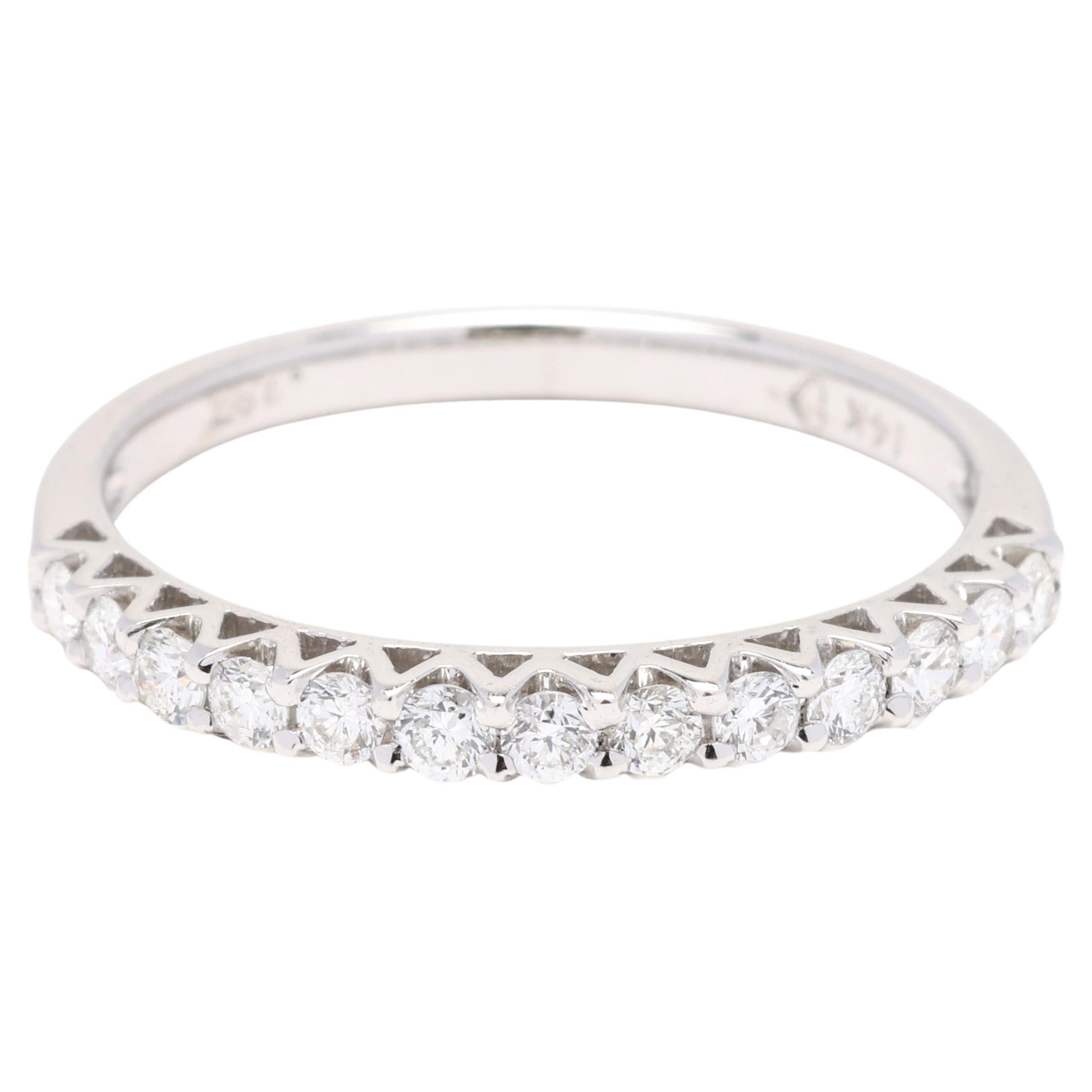 Anillo de diamantes de 0,30 ctw, oro blanco de 14k, tamaño del anillo 5,5, alianza de boda