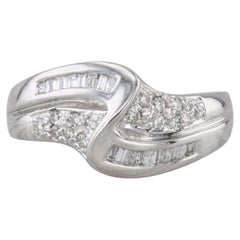 0.30ctw Diamond Bypass Ring 14k White Gold Size 7