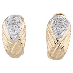 0.30ctw Diamond Cluster Drop Earrings 18k Yellow Gold Omega Backs