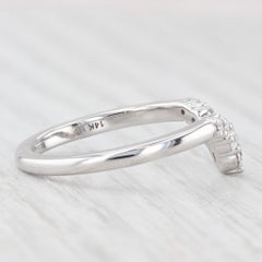 0.30ctw Diamond Contoured V Ring 14k Gold Size 6.5 Enhancer Guard Wedding Band