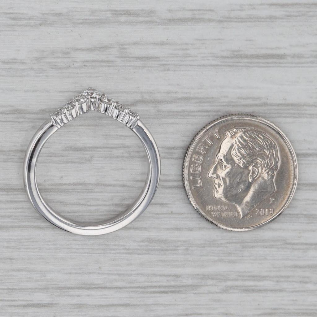 Anello a V sagomato con diamante da 0,30 ct. in oro 14k, misura 6,5, fascia nuziale di rinforzo in vendita 2