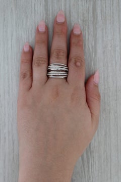 0,30 ct Diamant, David Yurman Crossover-Ring, Sterlingsilber, mehrreihig, Größe 9,25