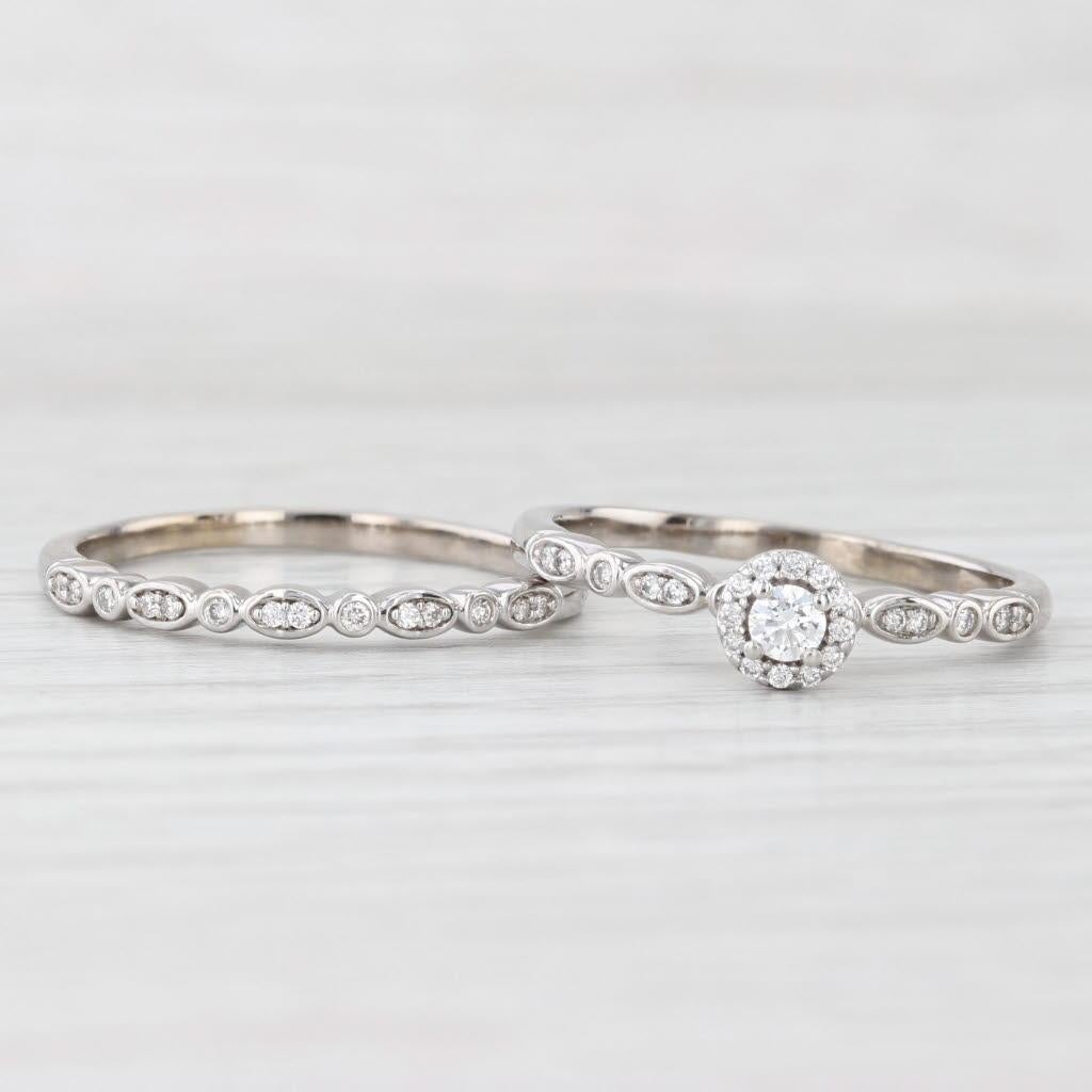 Anello di fidanzamento a forma di aureola con diamante da 0,30 ct. in vendita 5